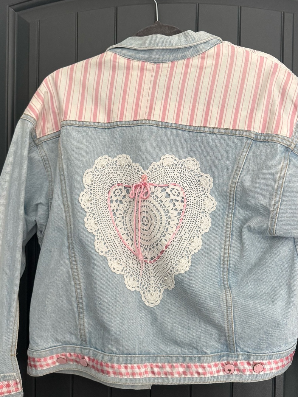 Denim jacket with customized patchwork - Picture 2 of 4